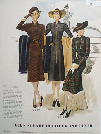 Alls Square in Check And Plaid Ladies Dresses Ad 1938