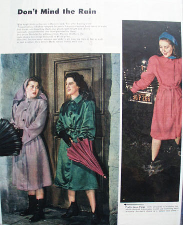 Dont Mind The Rain Modeled By Actresses Ad 1945
