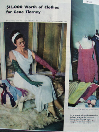 Gene Tierney 15,000 in Clothes Ad 1944