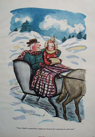 Cartoon by Shermund In a Sleigh 1950