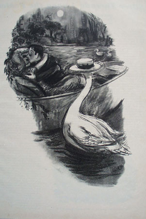 Cartoon by Dedini Swan Wearing Hat 1949