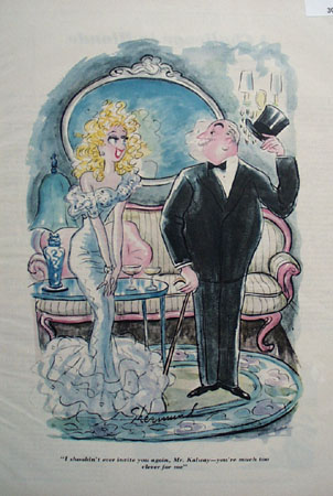 Cartoon By Shermund Man With Cane And Top Hat 1948