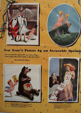 Cartoons by Dedini New Years Toasts 1950