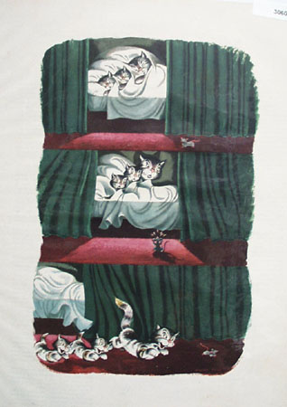 Cartoon By Sheilah Beckett Kittens And Mouse.1948
