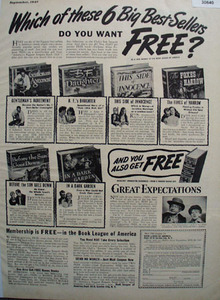Book League of America Great Expectations Ad 1947
