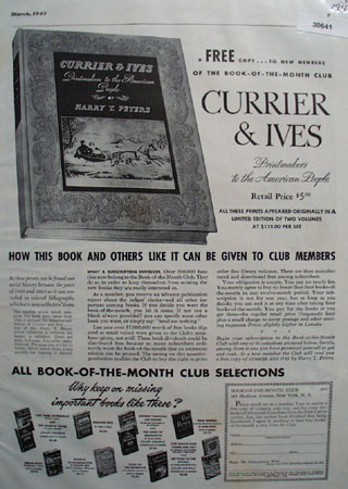 Book Of Month Club Currier And Ives Ad 1943