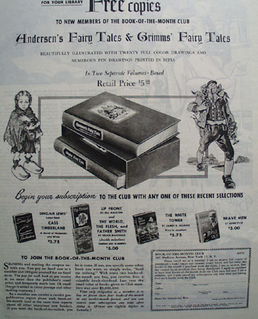 Book Of Month Club Grimms Fairy Tales Ad 1946