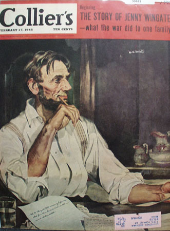 Colliers Magazine Cover Abe Lincoln Feb 1945