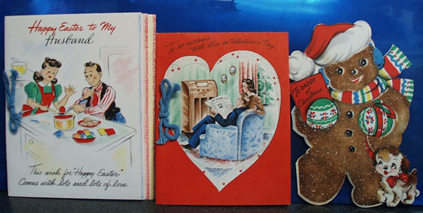 3 Hallmark greeting cards 1940 era