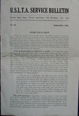 1942 Tennis Service bulletin, no 62