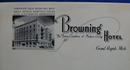 6 pages of stationery from the Browning Hotel
