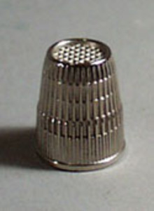 W. Germany metal Thimble, Nice size 8, 16 mm thimble