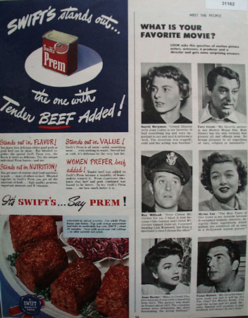 Swifts Prem Tender beef added 1948 Ad