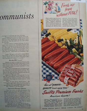 Swift Premium Franks Americas favorite 1949 Ad