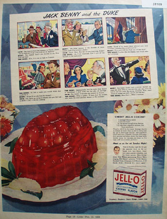 Jell O Cherry Flavor Gelatin Dessert 1938 Ad