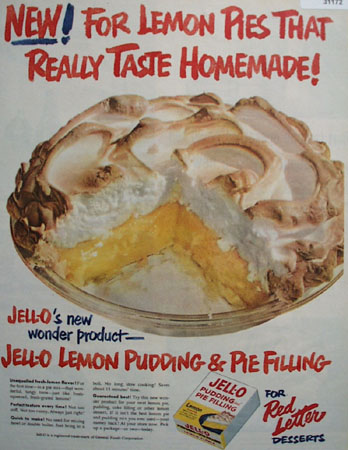 Jell O Lemon Pudding and Pie filling 1957 Ad