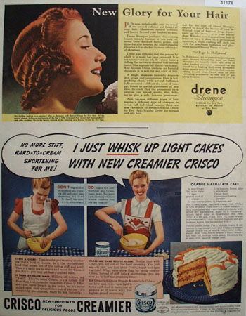 Crisco New Improved Creamier 1938 Ad