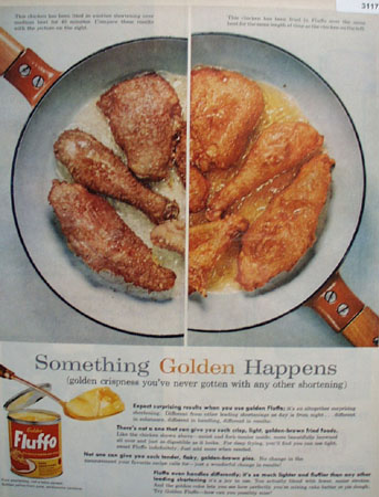 Flluffo Golden crispness Shortening 1956 Ad