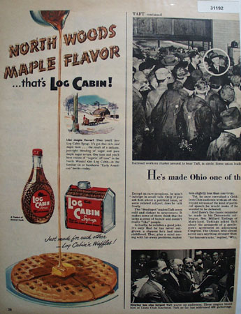 Log Cabin Syrup 1950 Ad