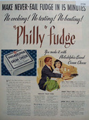 Philadelphia Cream Cheese Philly Fudge 1951 Ad