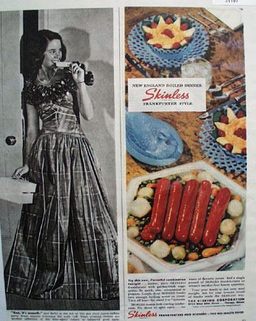 Visking Skinless served on Westmoreland 1944 Ad