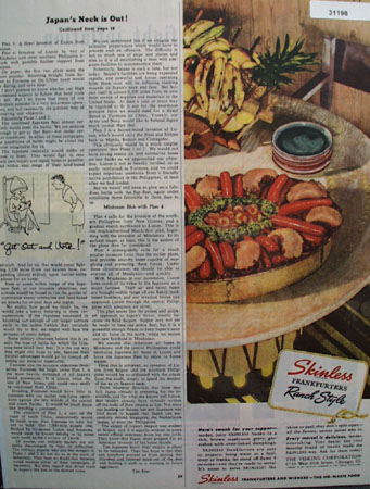 Skinless Frankfurters Ranch Style 1944 Ad