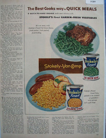 Stokleys Garden Fresh Vegetables 1954 Ad