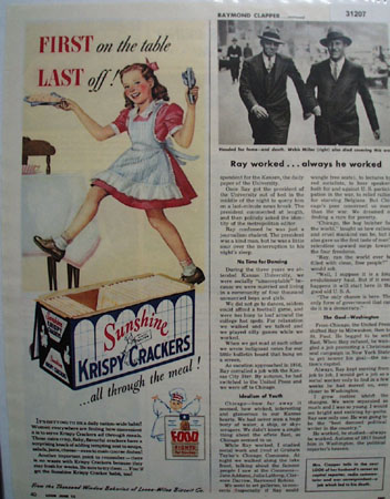 Loose wiles Sunshine Krispy Crackers 1944 Ad