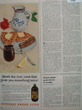 Sunsweet Prune Juice Something Extra 1954 Ad
