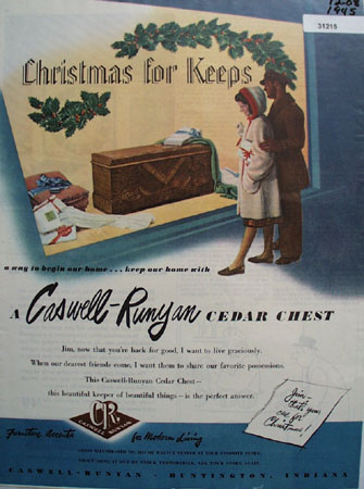 Caswell Runyan Cedar Chest 1945 Ad