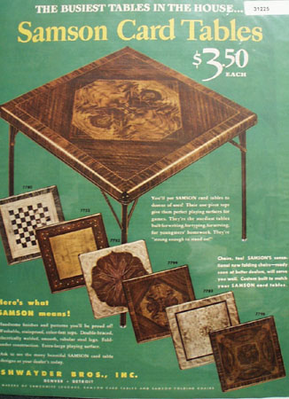 Samson Card Table 1946 Ad