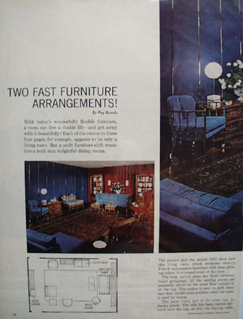 Two Fast Furniture arrangements 1965 Article