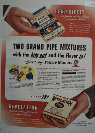 Phillip Morris Bond street Smoking Mixtures 1945 Ad
