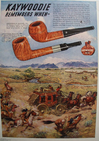Kaywoodie Indian attack Pipe 1948 Ad