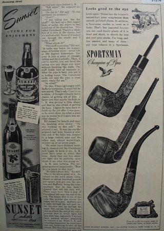 John Hudson Moore Sportsman Pipe 1947 Ad