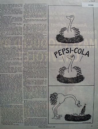 Pepsi cola Cartoon 1945 Ad