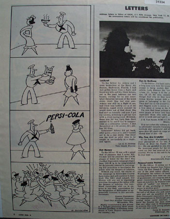 Pepsi Cola Sailor Cartoon 1944 Ad