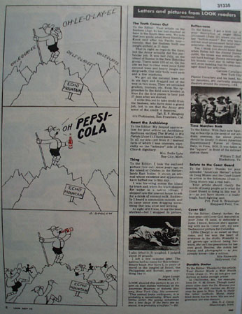 Pepsi Cola Echo Mountain Cartoon 1943 Ad
