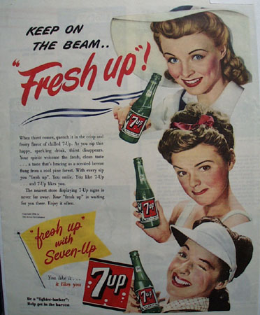 7 UP Keep On The beam 1944 Ad
