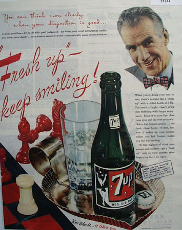 7 UP Keep Smiling 1945 Ad