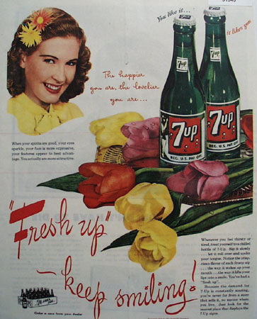 7 UP Happier and Lovelier 1945 Ad