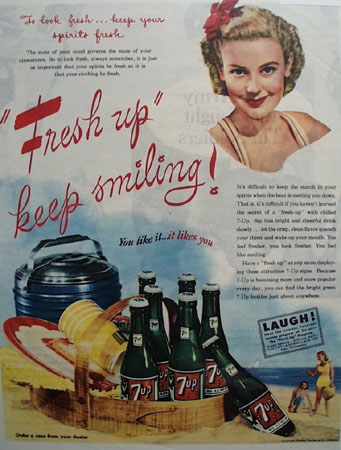 7 UP Look Fresh 1945 Ad