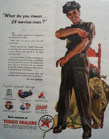 Texaco Service Man 1945 Ad