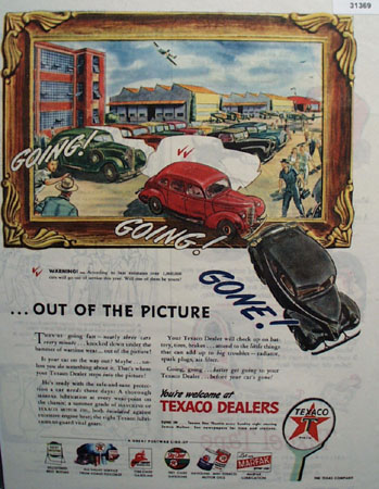 Texaco Going Going Gone 1945 Ad