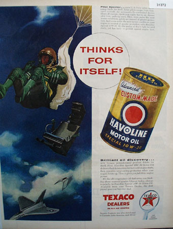 Texaco Havoline Thinks for Itself 1956 Ad