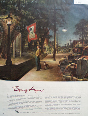 Caterpillar Tractor Contributed to the War Effort 1945 Ad