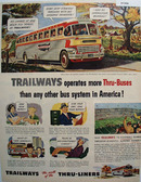 Trailways Thru Liners Bus 1951 Ad
