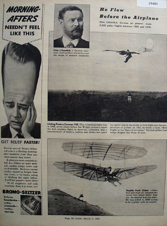 Otto Lilienthal German Air Pioneer 1938 Article