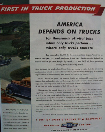 Chevrolet Truck 1945 Ad