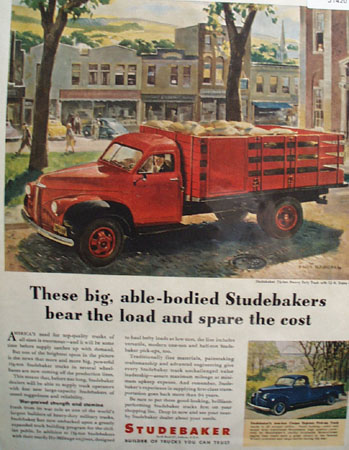 Studebaker Truck Town Scene 1946 Ad
